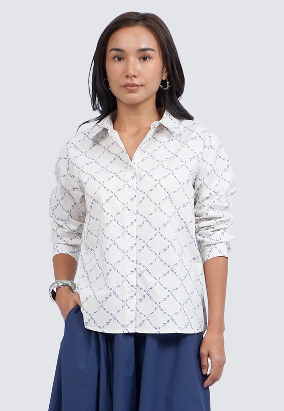 Oversized Long Sleeve Blouse with Pocket