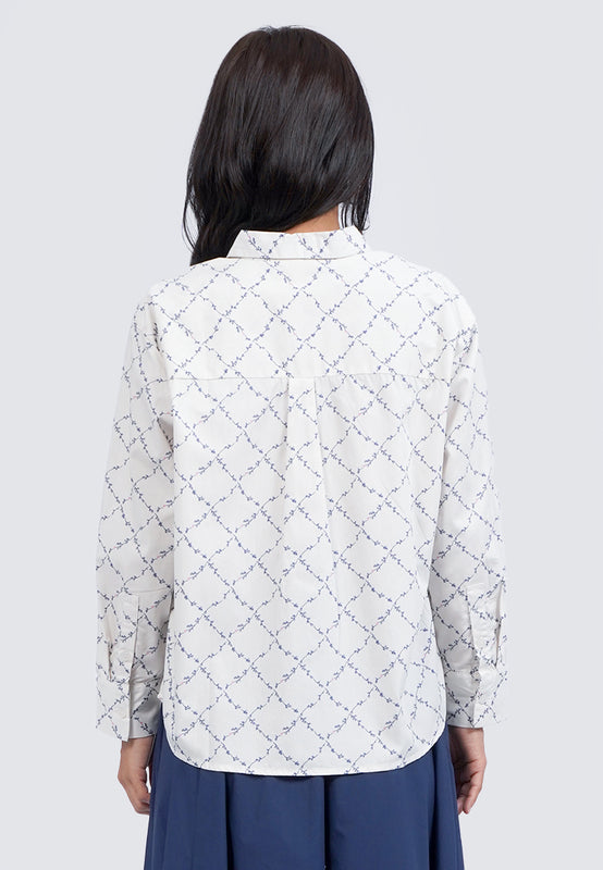 Oversized Long Sleeve Blouse with Pocket