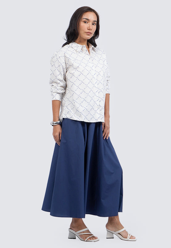 Oversized Long Sleeve Blouse with Pocket