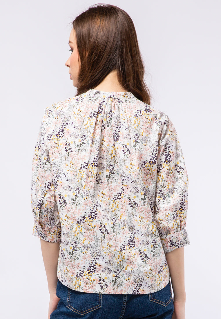 3/4 Sleeve Printed Blouse