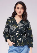 Puff Sleeve Blouse with Elastic Waist