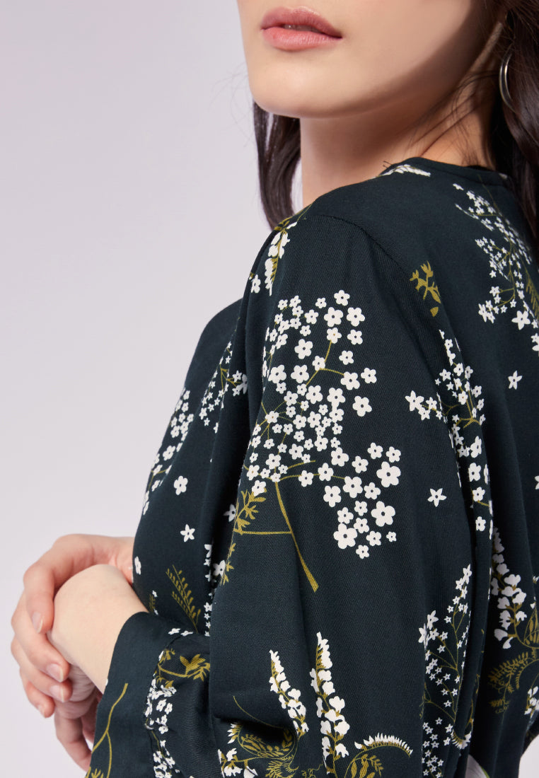 Puff Sleeve Blouse with Elastic Waist