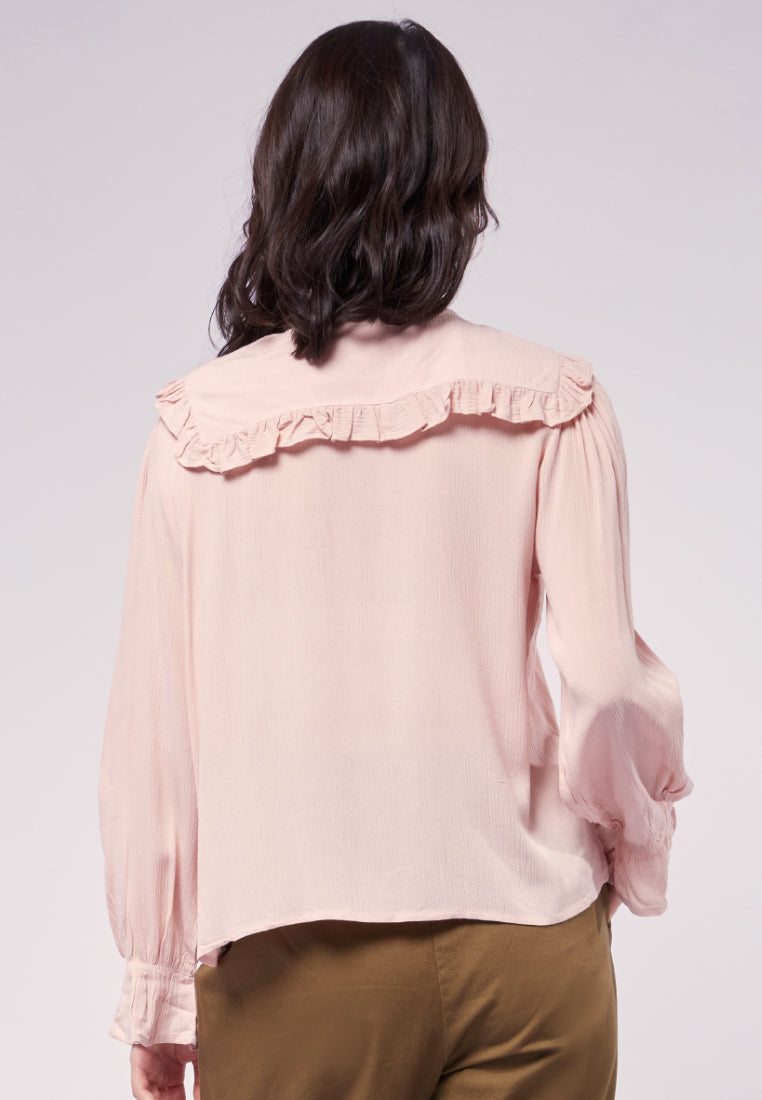 Crinkle Blouse with Elastic Sleeve Details