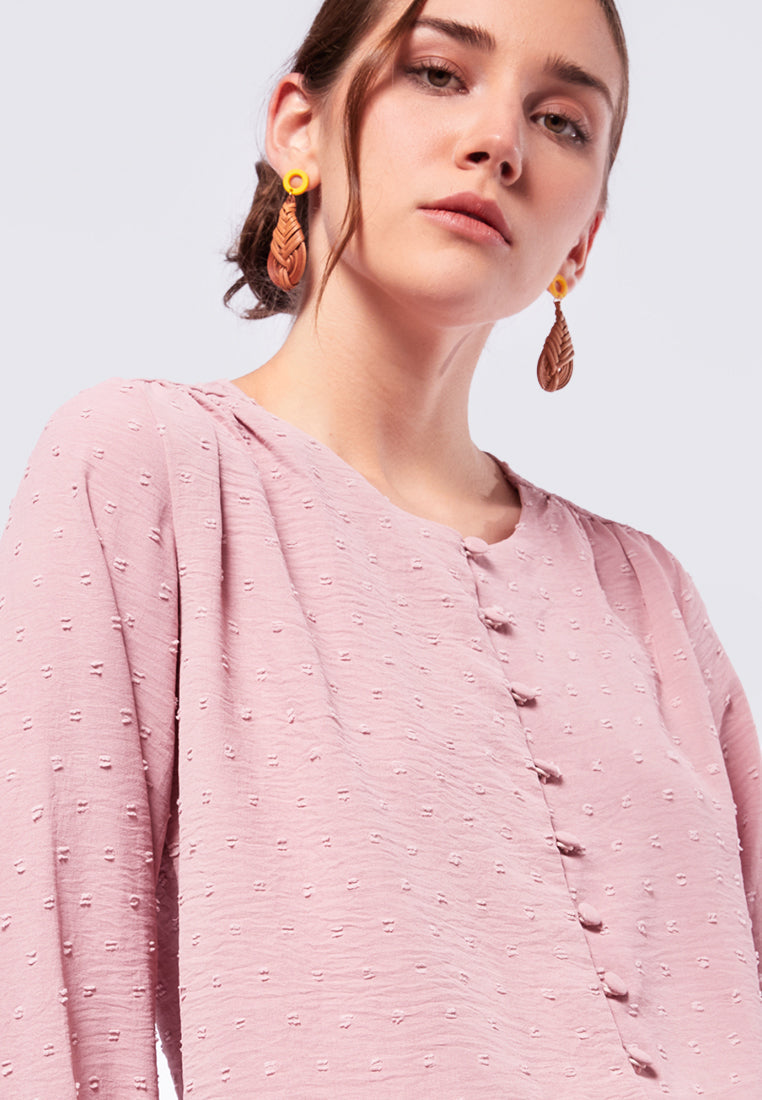 Long Sleeve Blouse with Gather Details