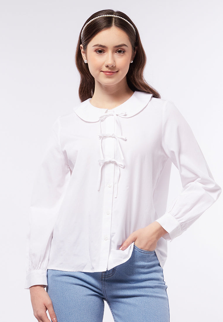 Peterpan Collar Long Sleeve Blouse
