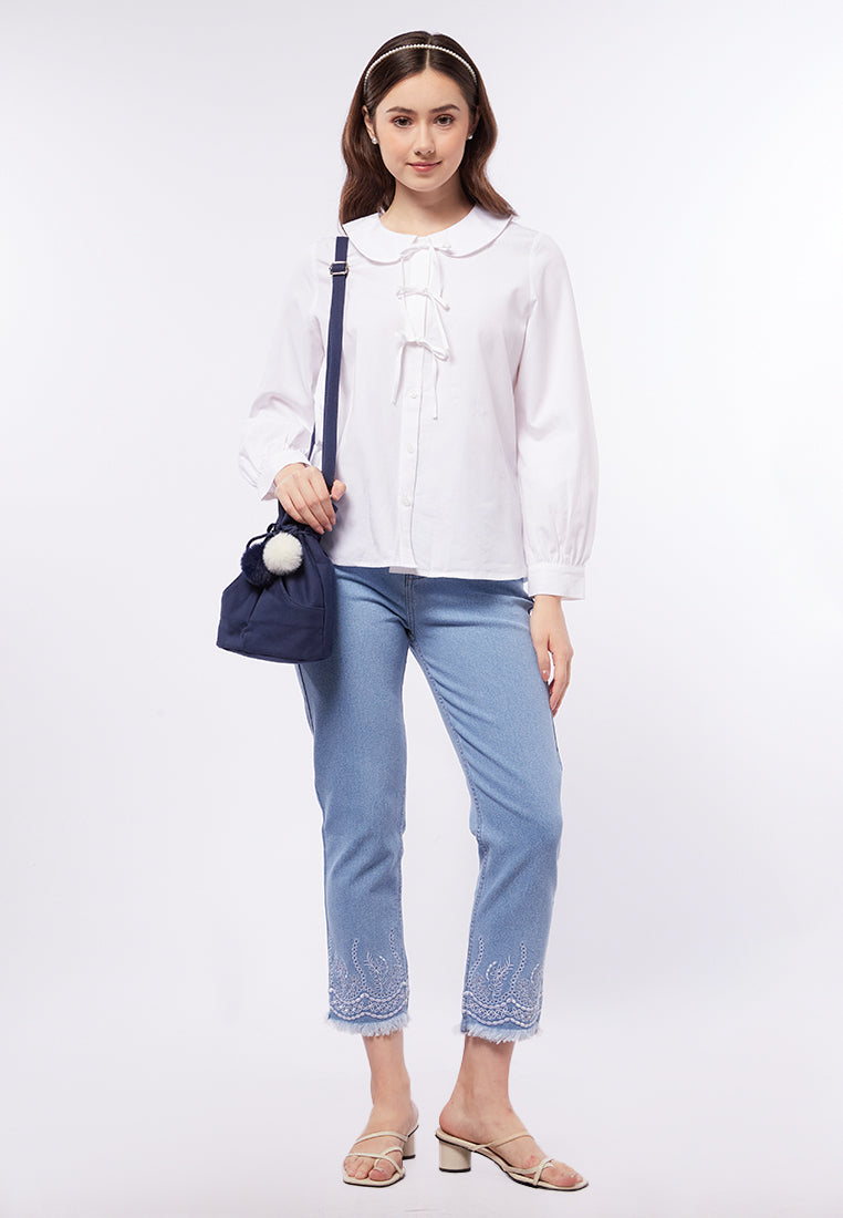 Peterpan Collar Long Sleeve Blouse