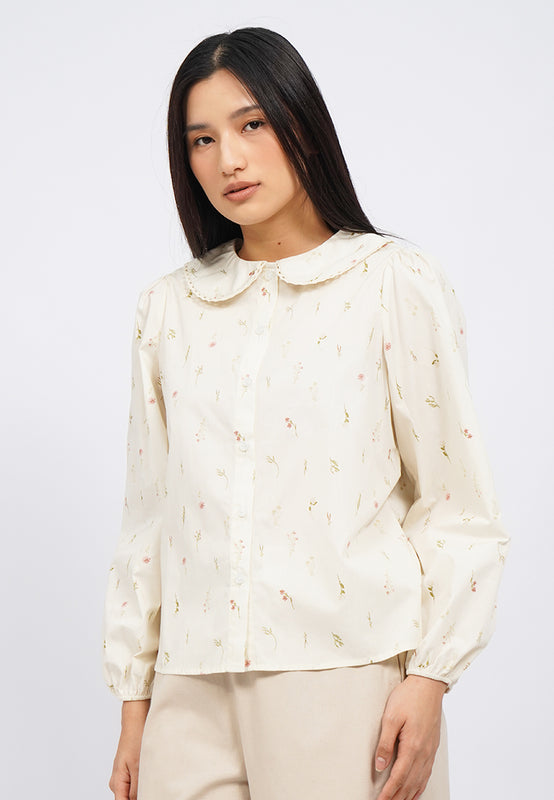 Long Sleeve Printed Blouse