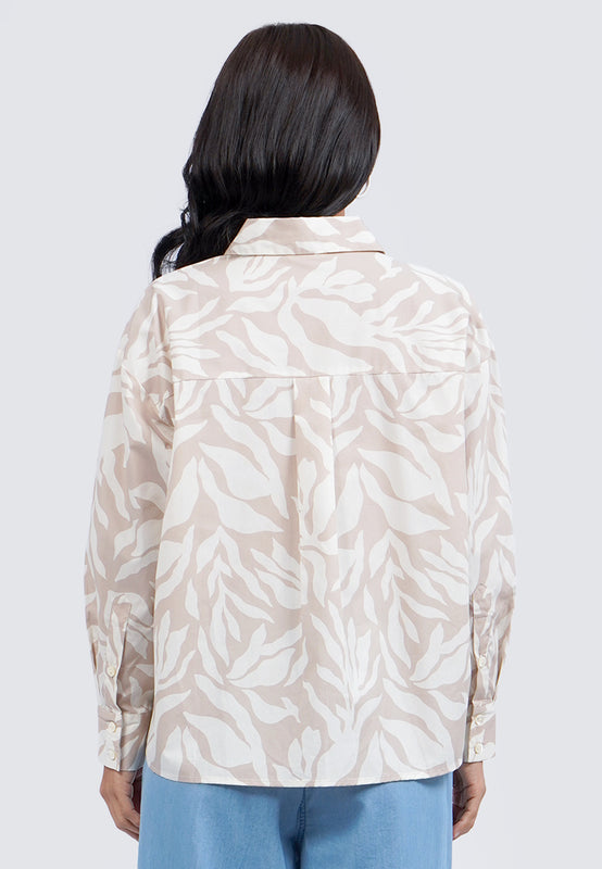 Oversized Long Sleeve Printed Shirt