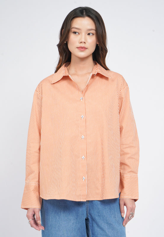 Long Sleeve Stripes Blouse