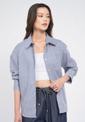 Long Sleeve Stripes Blouse
