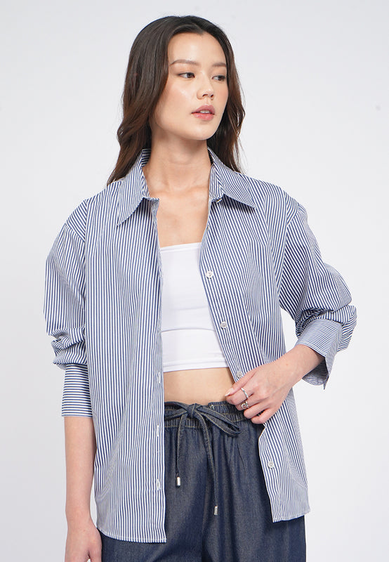 Long Sleeve Stripes Blouse