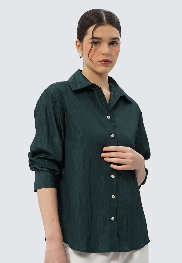 Long Sleeve Textured Blouse