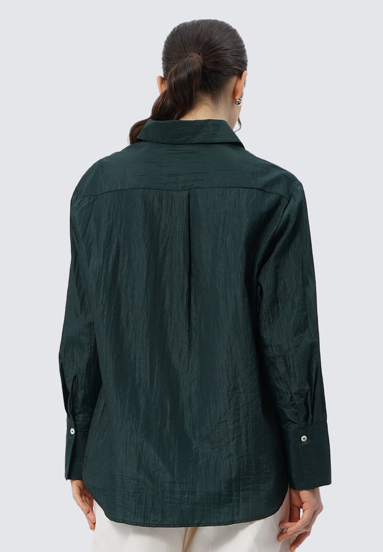 Long Sleeve Textured Blouse