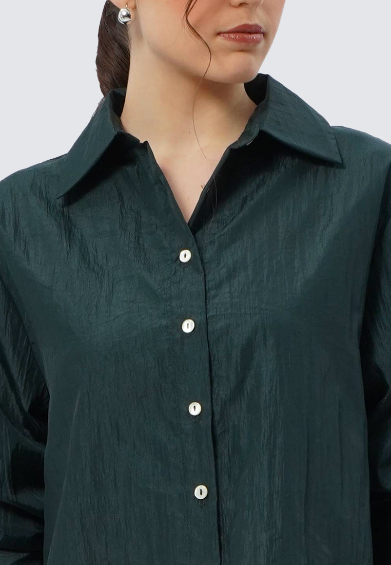 Long Sleeve Textured Blouse