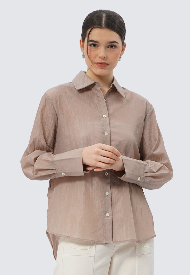 Long Sleeve Textured Blouse