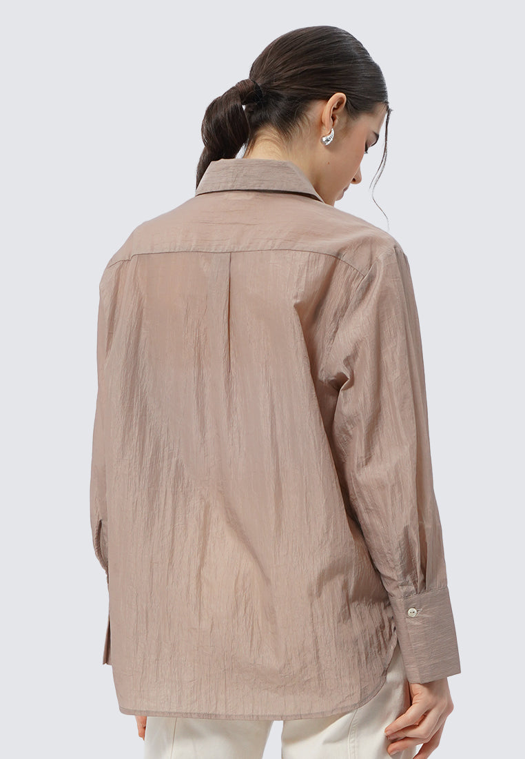 Long Sleeve Textured Blouse