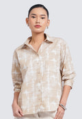 Oversized Long Sleeve Printed Blouse