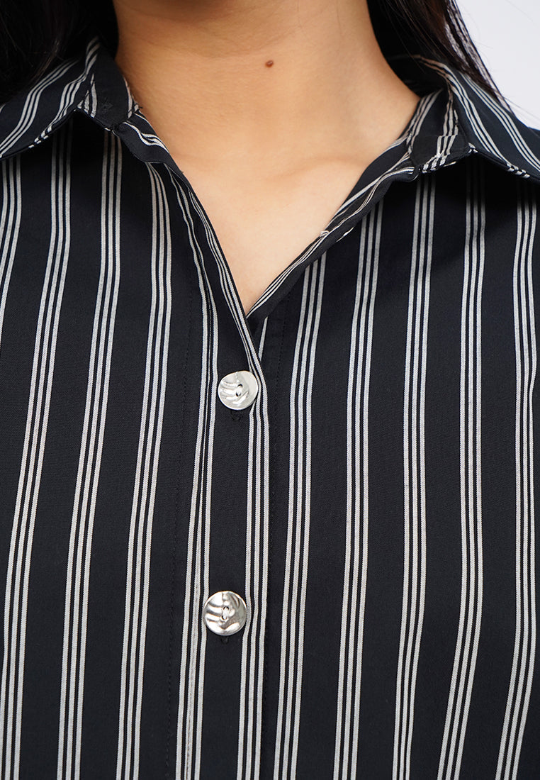 Long Sleeve Stripes Printed Blouse