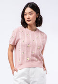 Knit Top with Scallop Neck