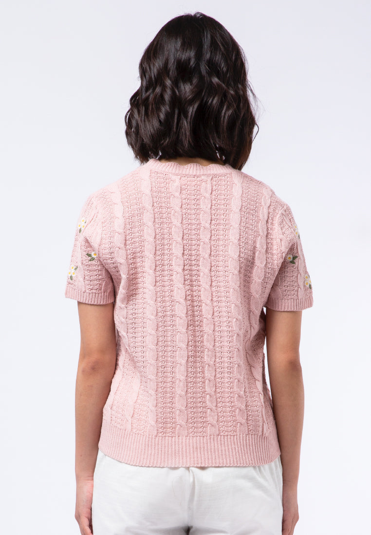 Knit Top with Scallop Neck