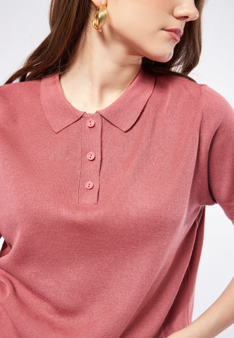 Basic Crop Polo Shirt