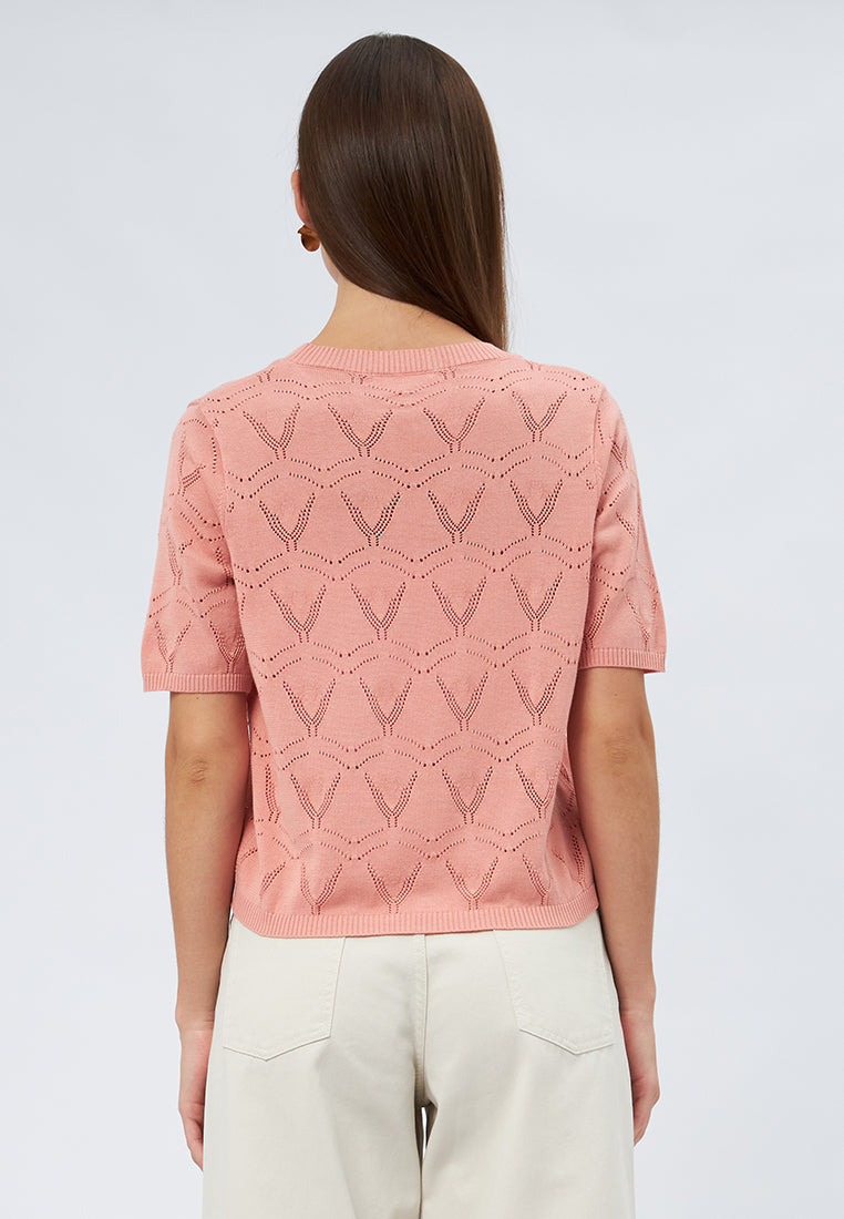 Flower Embroidery Short Sleeve Blouse