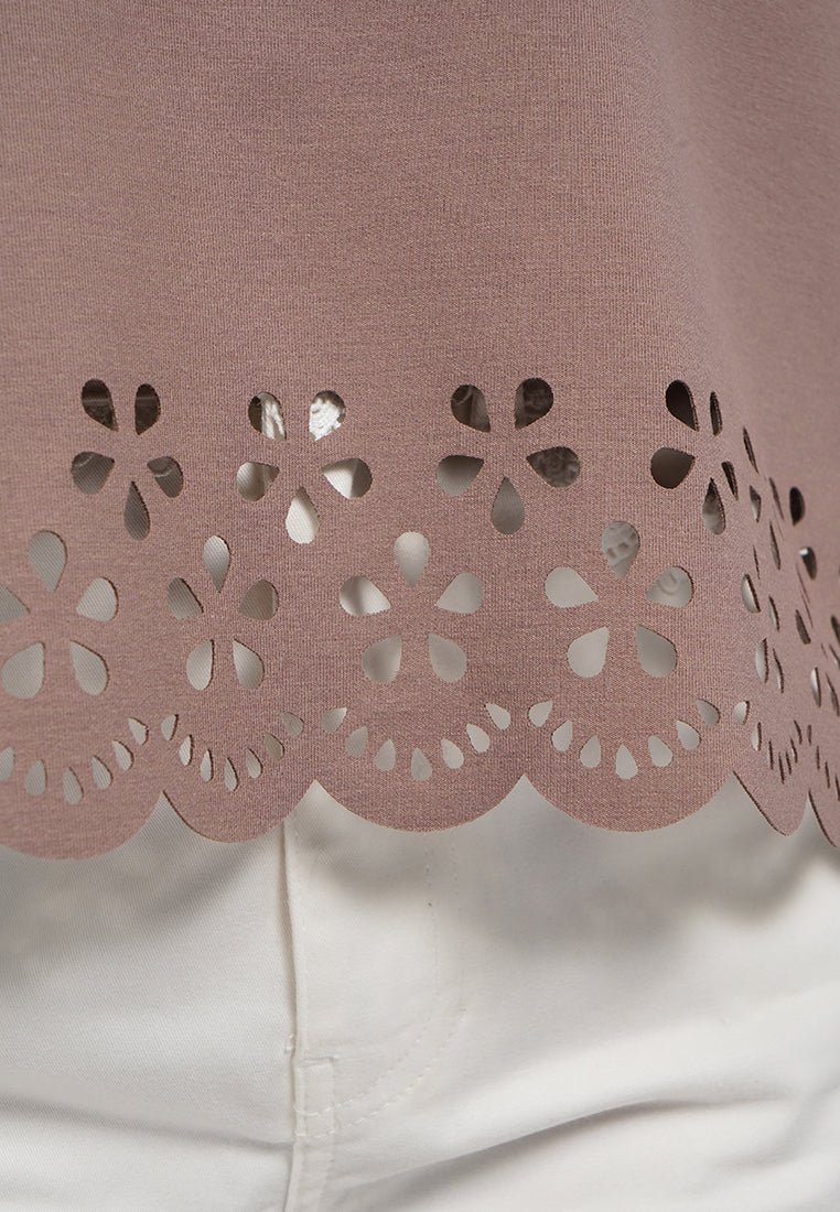 Short Sleeve Top with Eyelet Details
