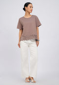 Short Sleeve Top with Eyelet Details