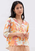 V-neck Printed Blouse