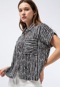Printed Short Sleeve Blouse
