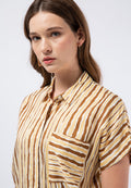 Printed Short Sleeve Blouse