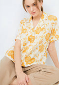 Printed Pyjama Collar Blouse