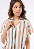 Printed Blouse with Notch Collar