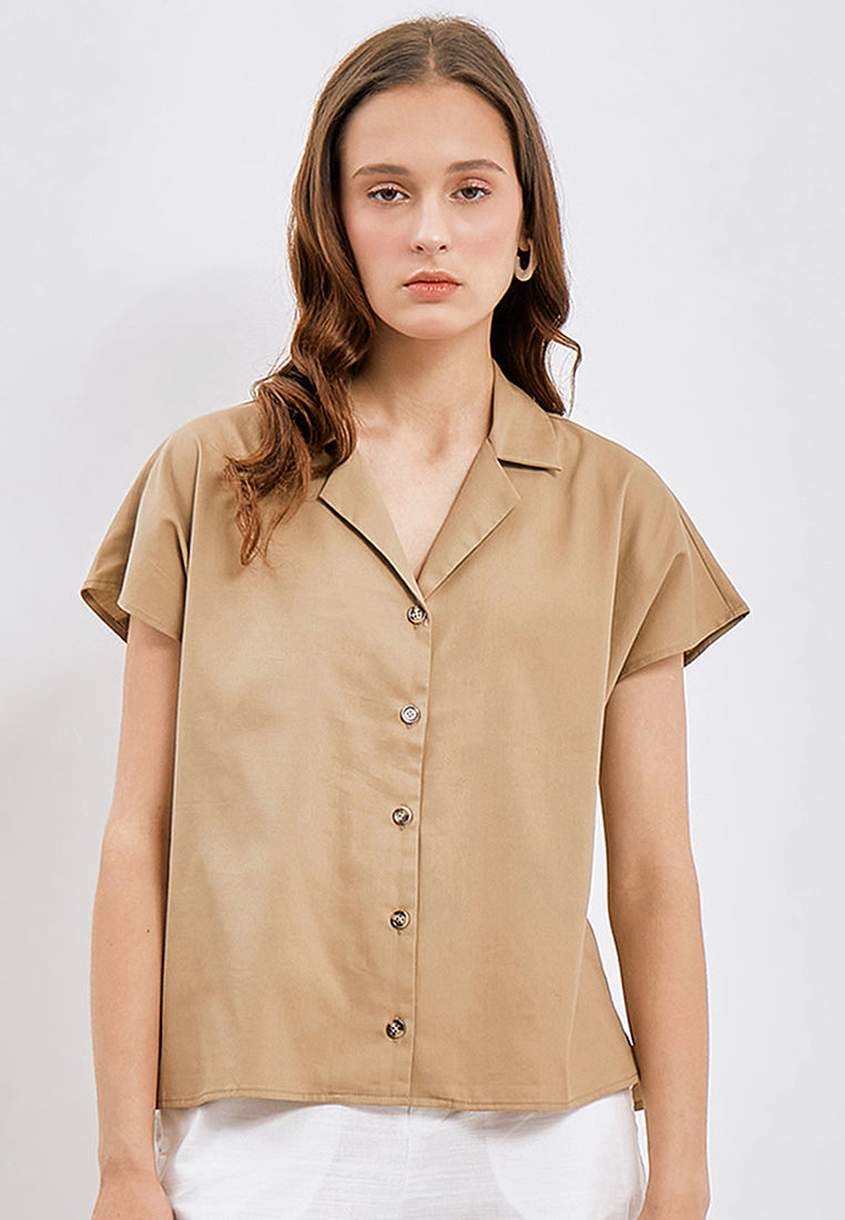 Basic Notch Collar Blouse
