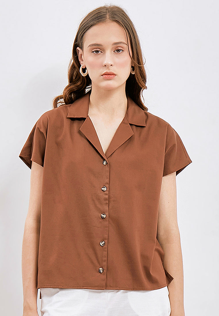 Basic Notch Collar Blouse