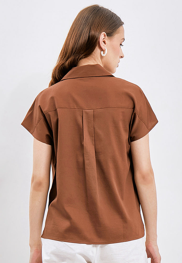 Basic Notch Collar Blouse