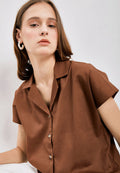 Basic Notch Collar Blouse