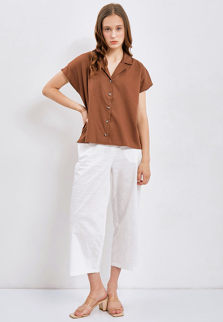 Basic Notch Collar Blouse