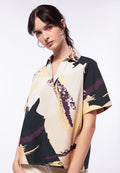 Printed Short Sleeve Boxy Blouse