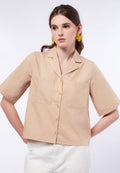 Short Sleeve Boxy Blouse with Pocket