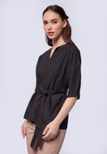 V-Neck Kimono Belted Blouse