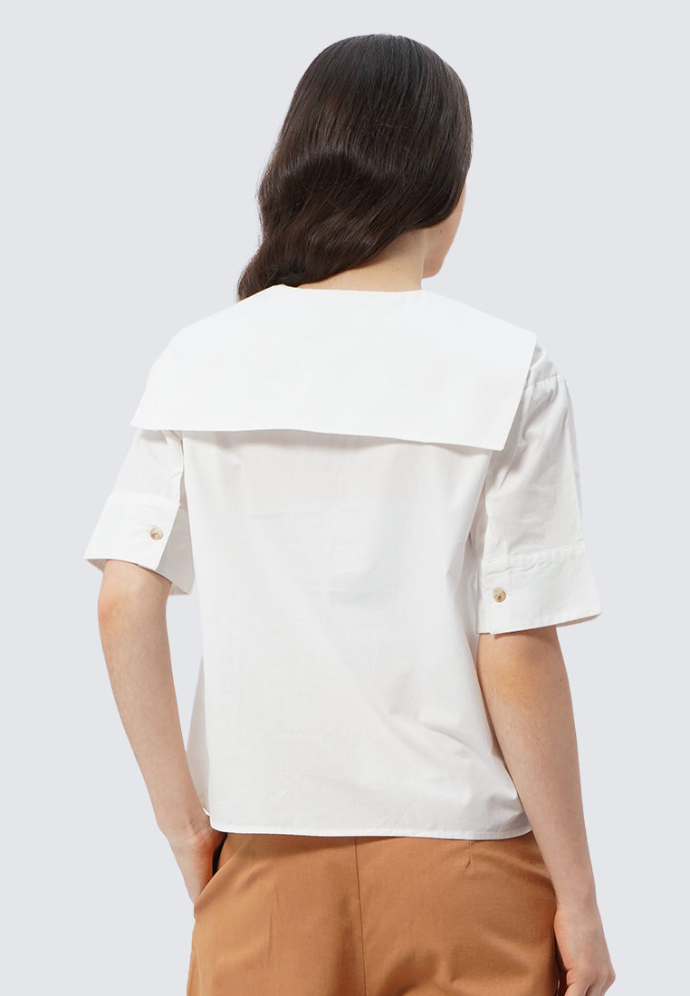 Sailor Collar Short Sleeve Blouse