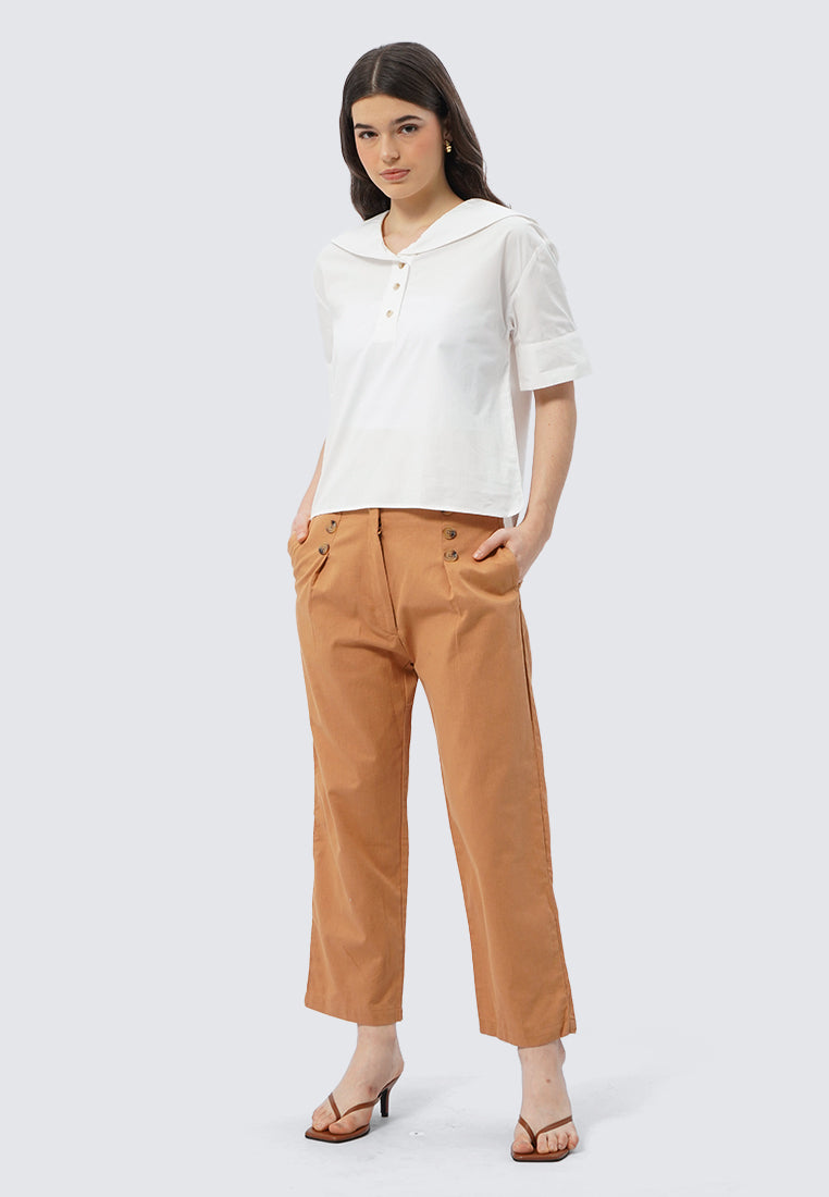 Sailor Collar Short Sleeve Blouse