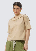 Sailor Collar Short Sleeve Blouse