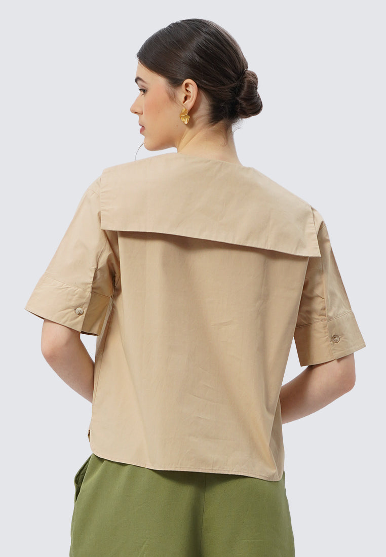 Sailor Collar Short Sleeve Blouse