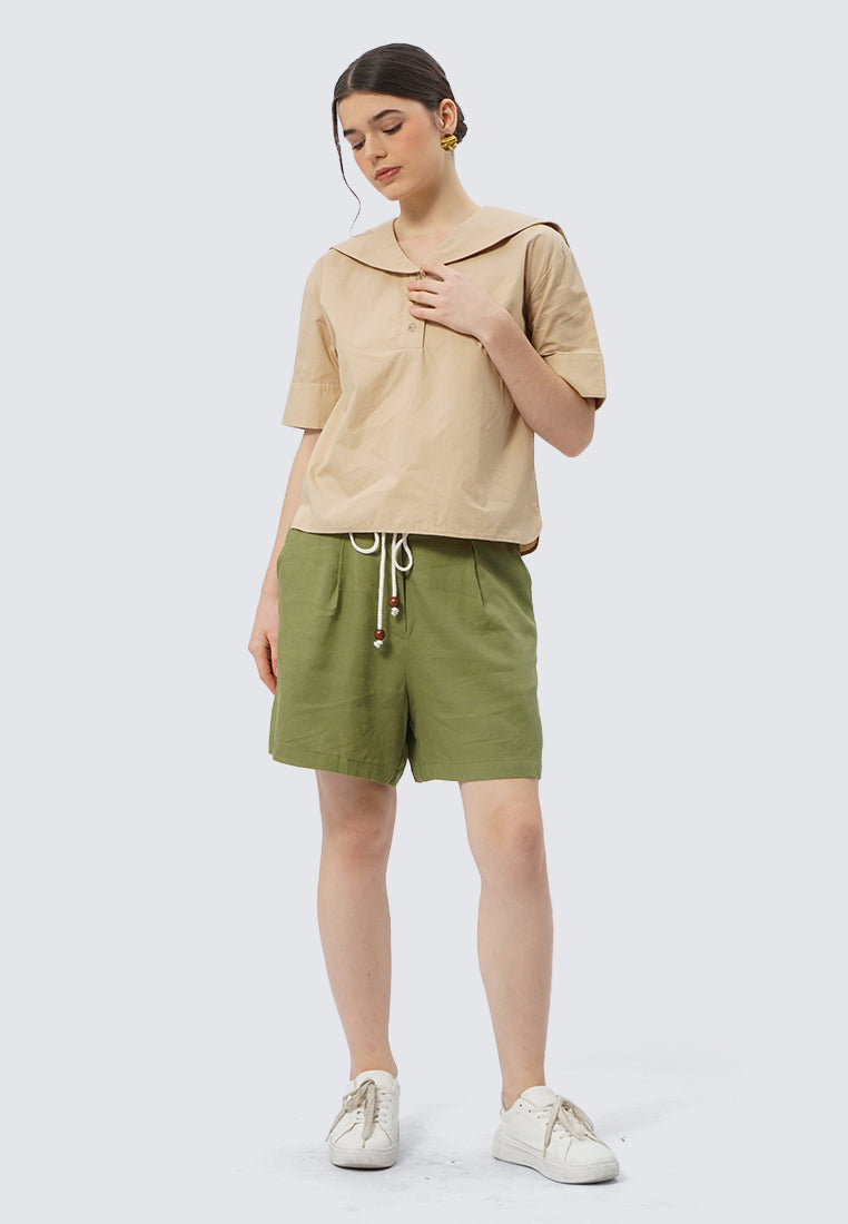Sailor Collar Short Sleeve Blouse
