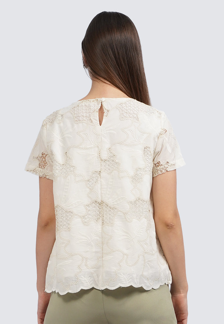 Short Sleeve Lace Blouse