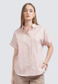Short Sleeves Stripe Blouse