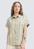 Short Sleeves Stripe Blouse