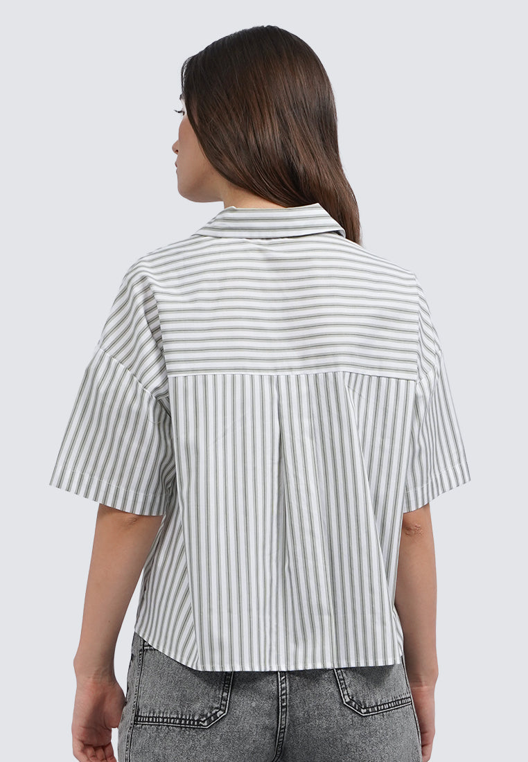 Oversized Short Sleeve Linen Blouse